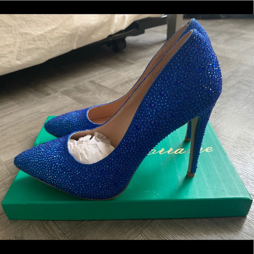 Blue sparkle heels